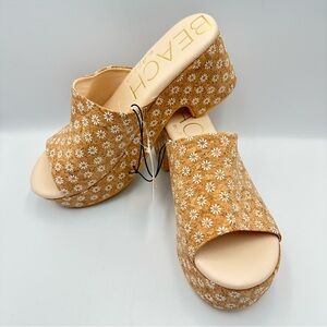 NEW Beach By Matisse Tammy Wedge Platform Slide Women’s Size 11 Daisy Open Toe